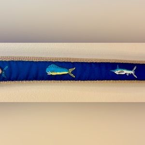 Palmetto Moon Boys size 26 canvas/leather fish belt